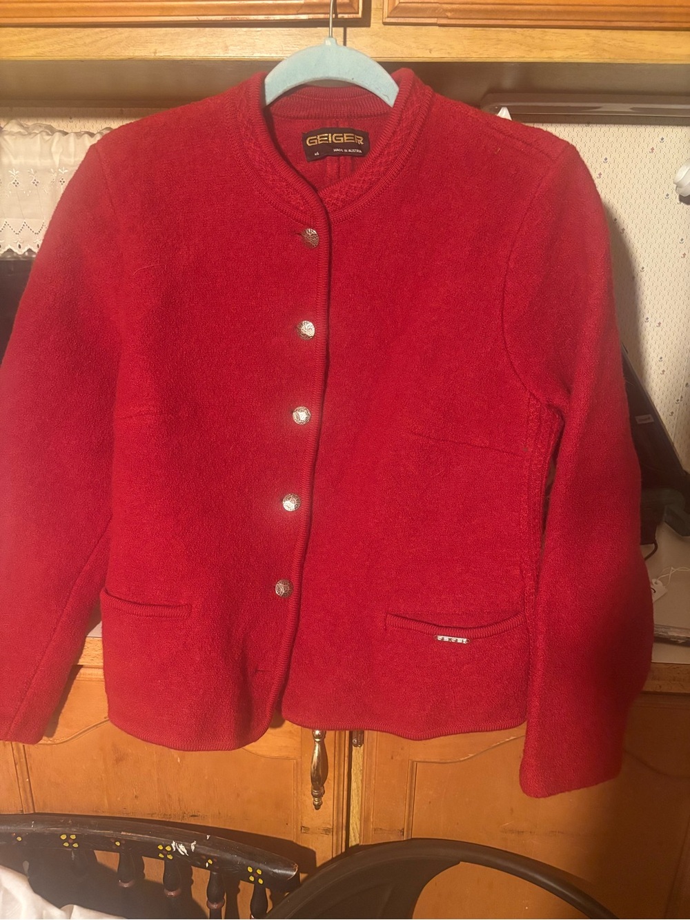 Geiger women’s boiled wool cardigan/Jacket size 46